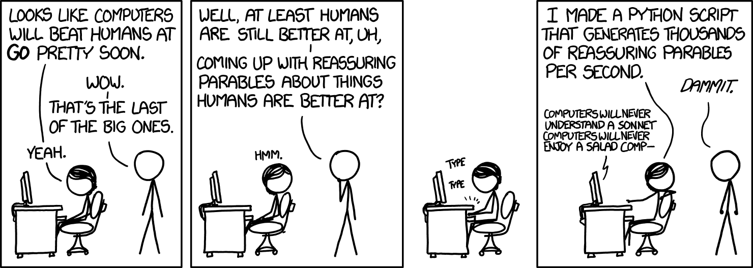 XKCD #1263, “Reassuring” (cf “Reassuring-Parable-Generator”)